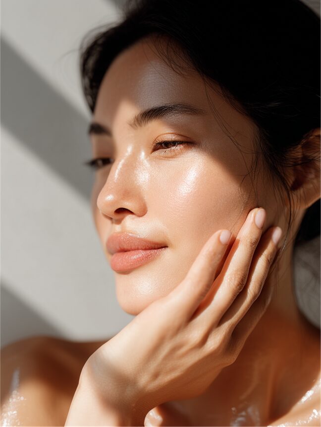 Woman's face in sunlight